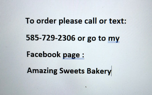 Amazing Sweets Order Info