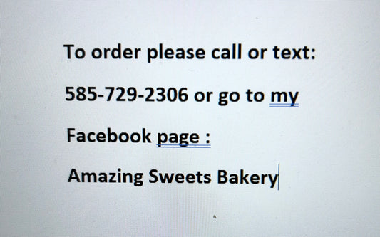 Amazing Sweets Order Info